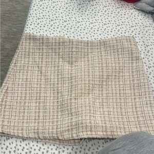 Altar'd State Cream Plaid Mini Skirt